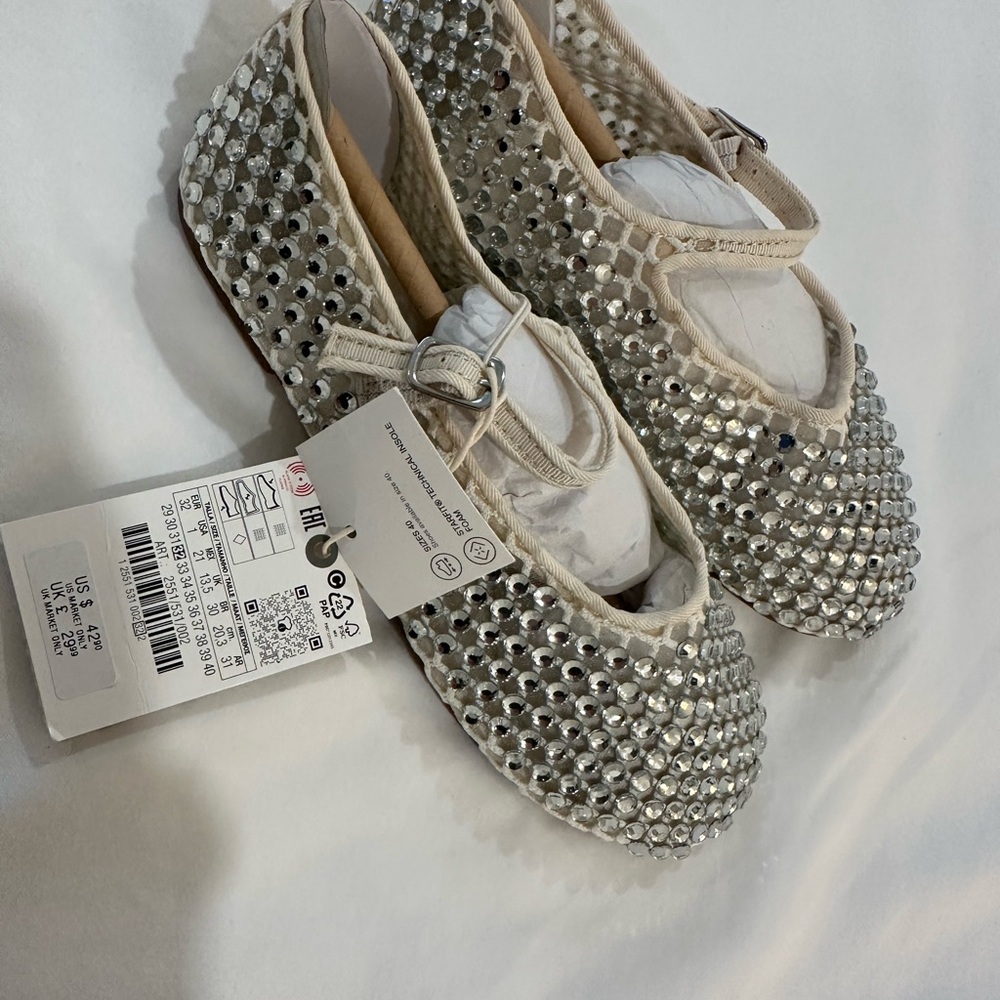 Zara Silver Dress Shoes with Sparkling Elegance